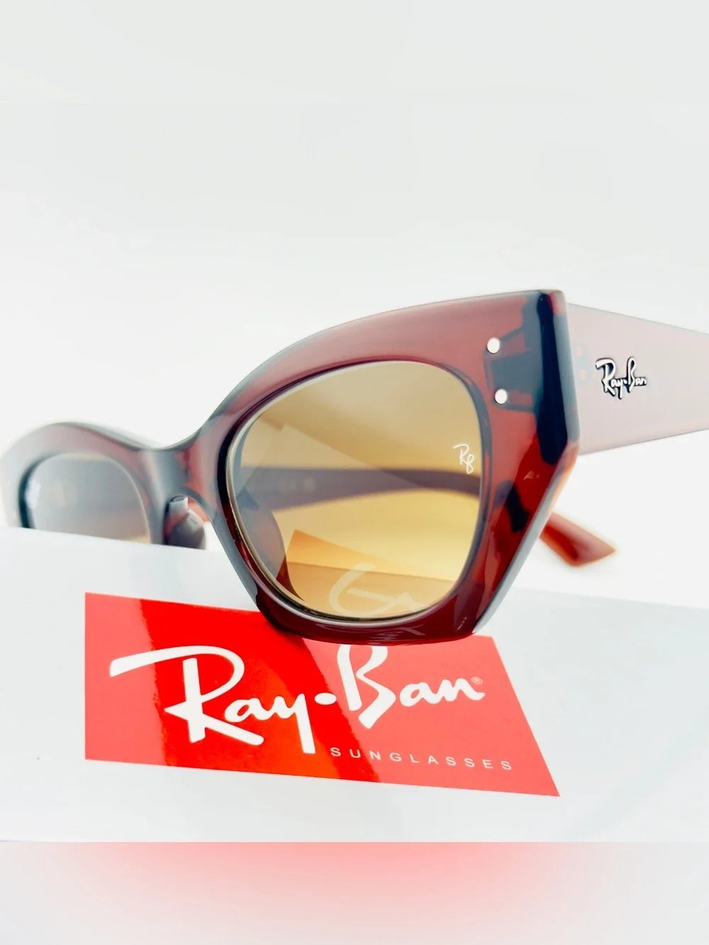 Ray-Ban Zena Bio Based Sunglasses RB4430 Polished Rusty Brown Frame Brown Lenses - Picture 14 of 15